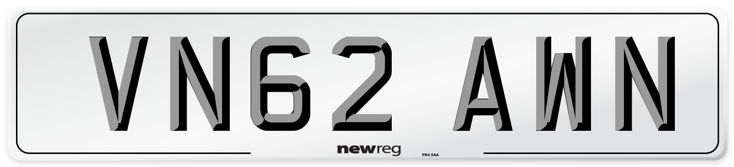 VN62 AWN Number Plate from New Reg